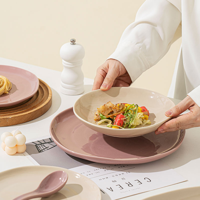 Conjuntos de pratos de cerâmica para salada e sopa de restaurantes criativos de hotel