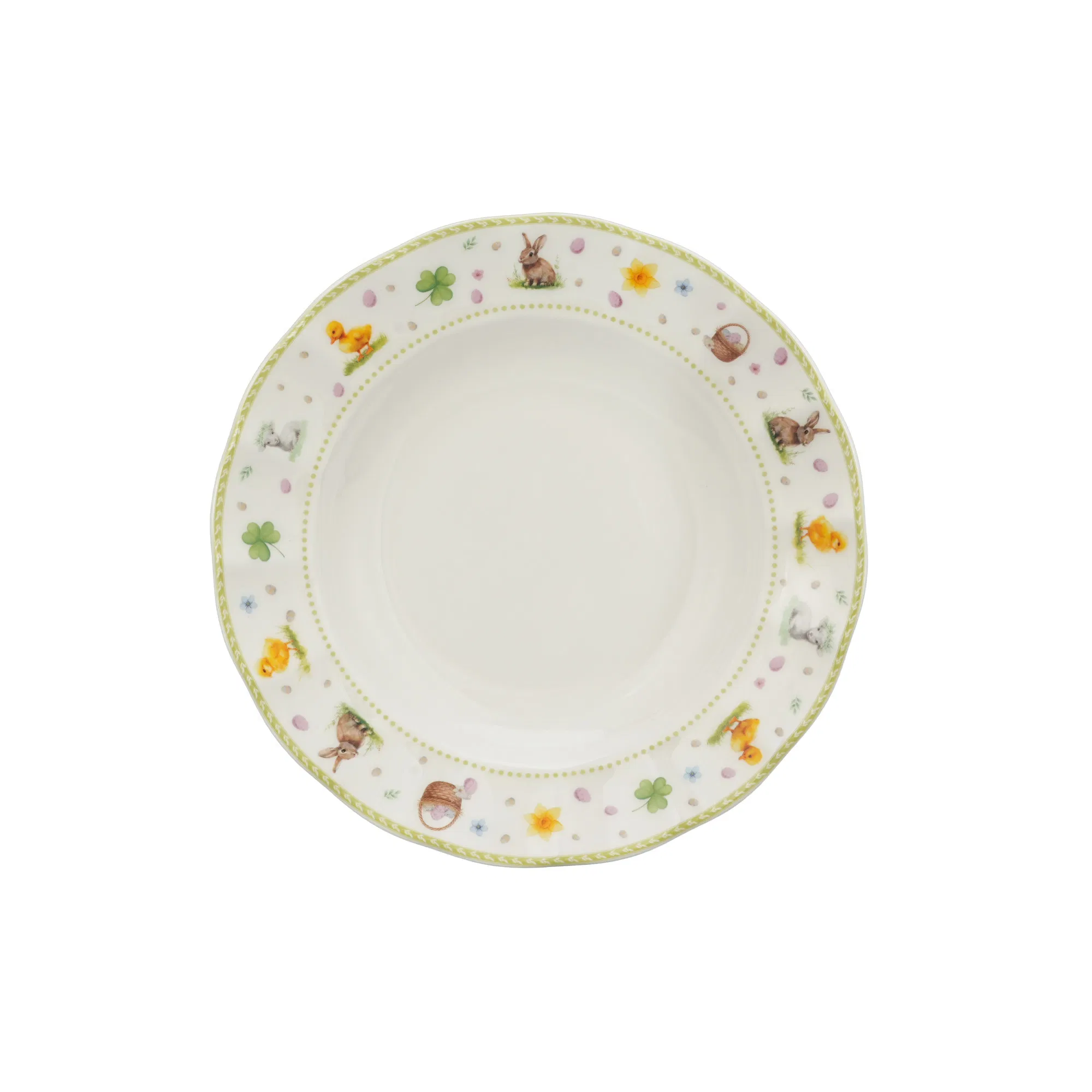 Conjunto de Louça de Porcelana de Luxo OEM ODM 20-Piece Conjunto de Pratos com Coelho da Páscoa Elegante com Xícara e Pires Conjunto de Louça de Primavera Pastel para Feriados