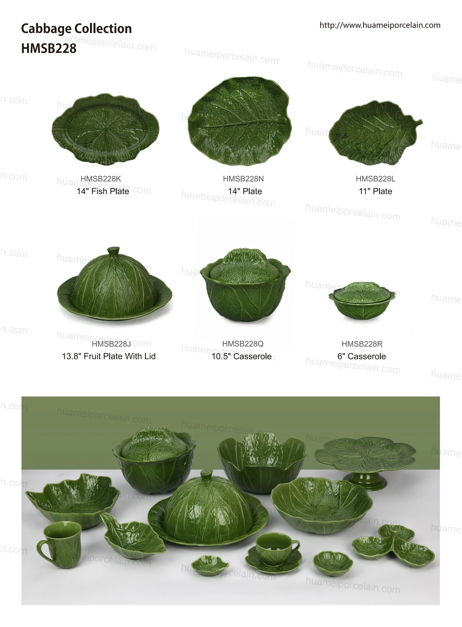 Novos Produtos Conjunto de Pratos de Cerâmica de Repolho Louça de Porcelana Utensílios de Mesa de Cerâmica