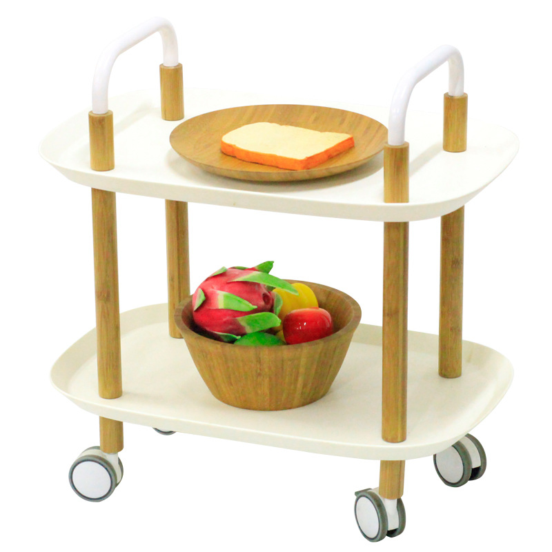 Mesa Lateral de Bambu de Fábrica, Mesa de Café de Bambu, Mesa Lateral Pequena de Duplo Andar, Mesa de Bambu Natural, Mesa para Quarto e Sala de Estar, Mesa Lateral para Sofá, Decoração, Mesa Removível