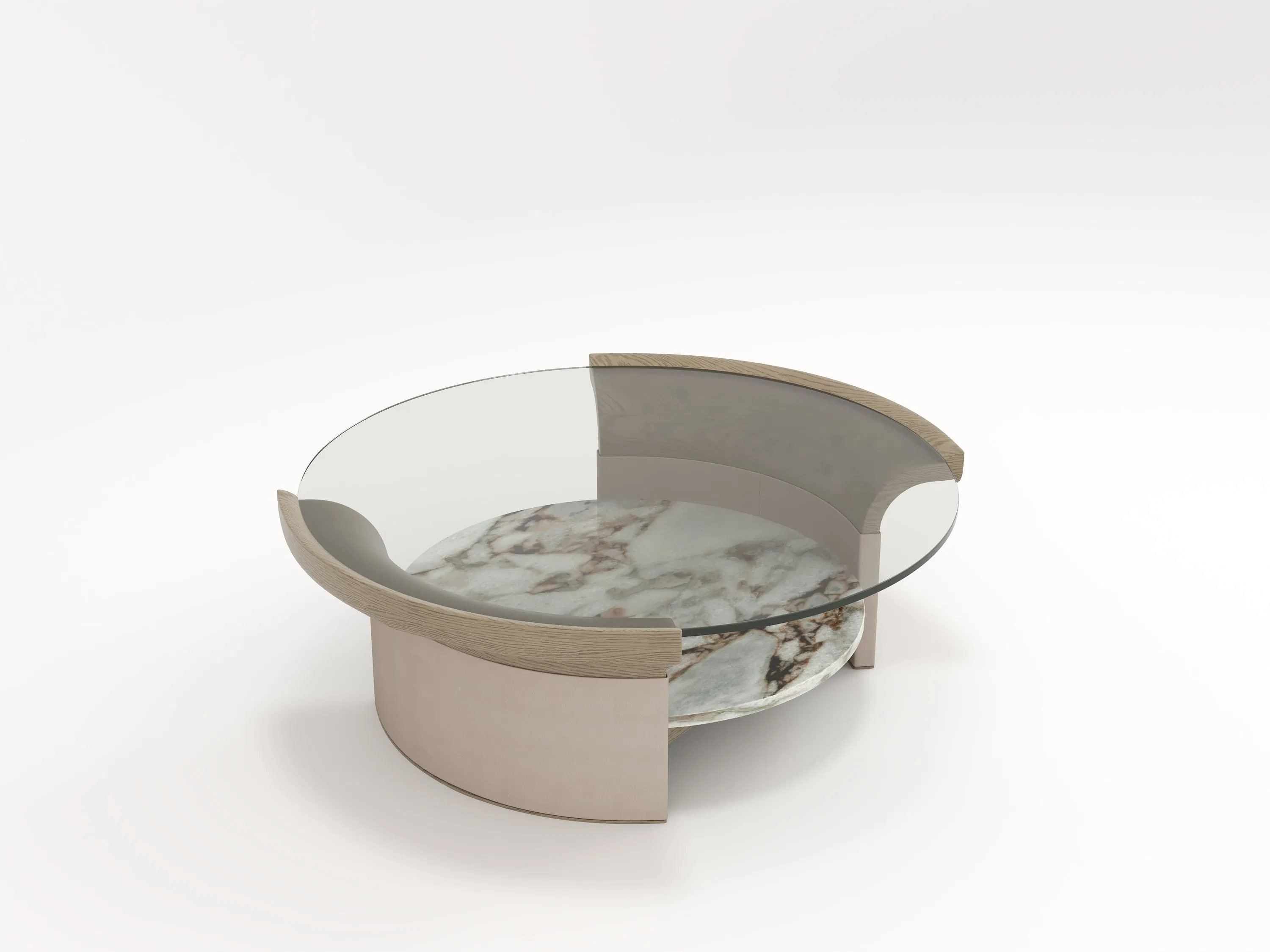 Mesa de Café de Luxo Moderno em Madeira Sólida com Topo de Vidro Designer em Alta Venda