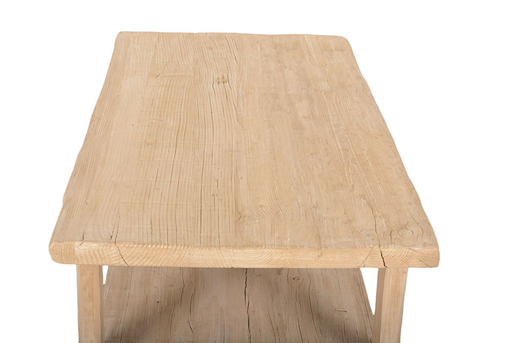 Mesa de Café Lounge de Madeira de Pinheiro Sólido Vintage Rústica para Casa