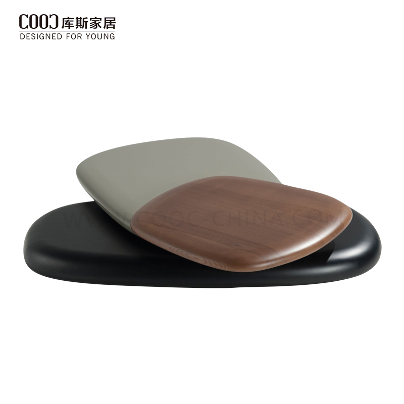 Design de Forma de Pedra Rotativa Móveis de MDF para Sala de Estar Mesa de Café Luxuosa Moderna em Madeira de Noz