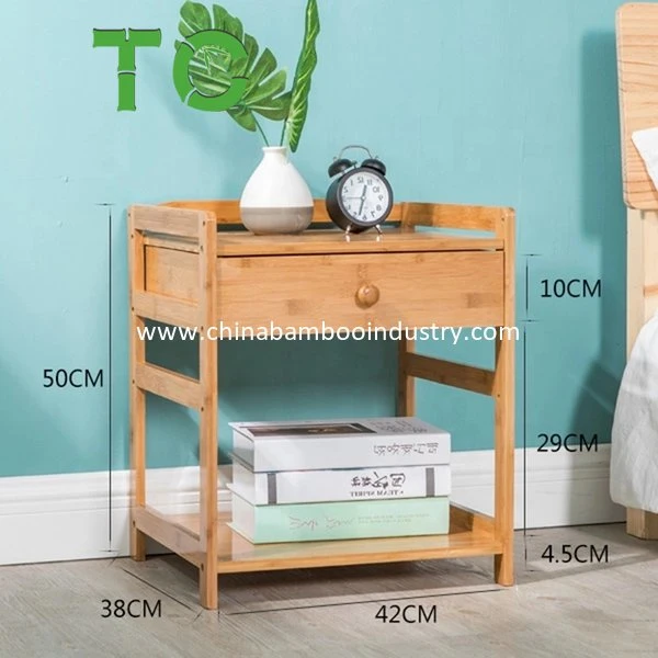 Mesa de Cabeceira de Bambu Armário de Armazenamento Mesa de Final de Sala de Estar Armário de Armazenamento Criado-Mudo de Bambu