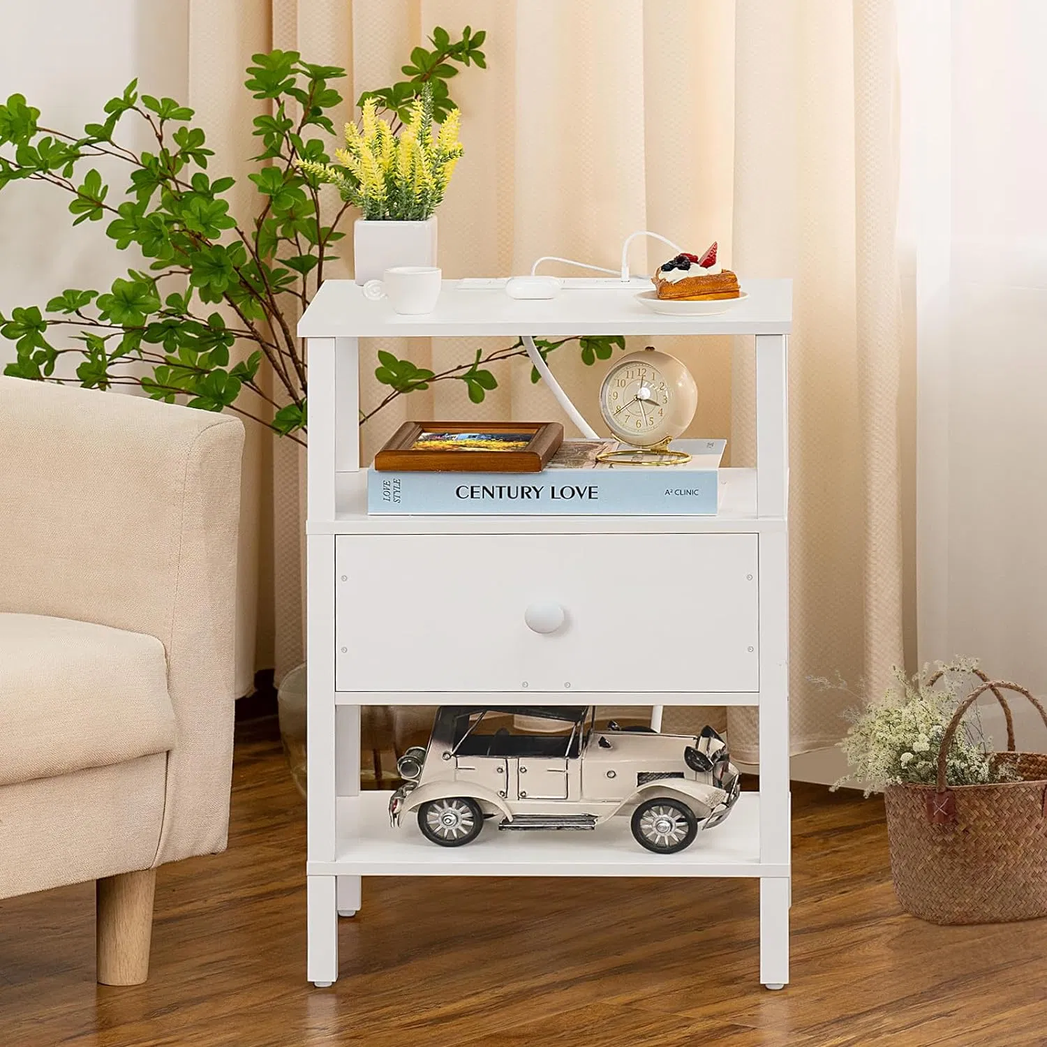 Mesa de Cabeceira de Bambu para Uso Doméstico