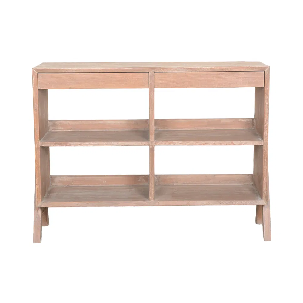 Mesa Console de Madeira Sólida Rústica para Hall de Entrada e Sala de Estar