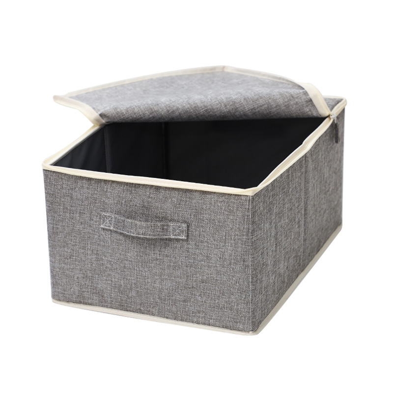 Organizador de Armazenamento com Zíper em Burlap Ecológico para Casa