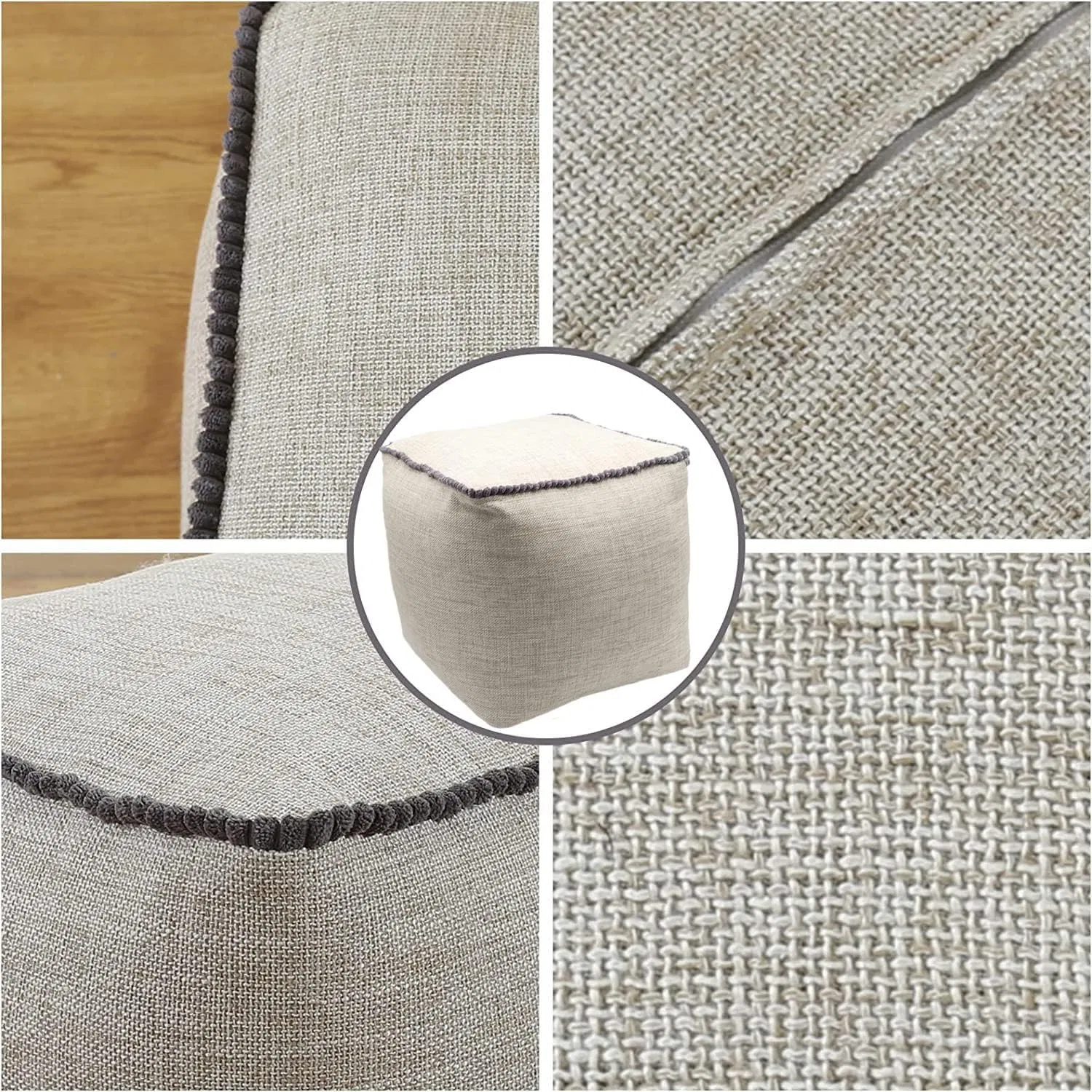 Capa de Almofada Pouf de Leitura com Feijão Armazenado Desempacotado para Decoração de Casa