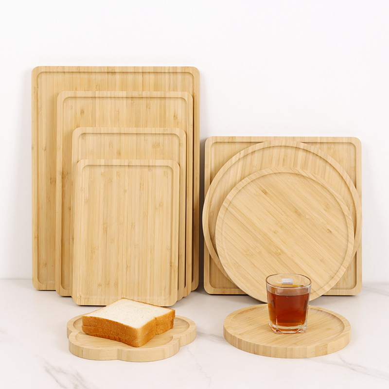Bandeja de Madeira de Bambu Personalizada, Prato para Chá, Tabuleiro para Servir Dim Sum