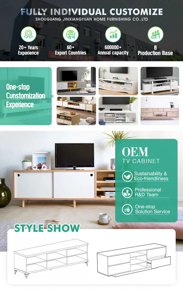 Painel de Madeira Composta Sólida Móvel de Ângulo Direito Simples Luxo Qualidade Confiável Pode Ser Personalizado Suporte para TV