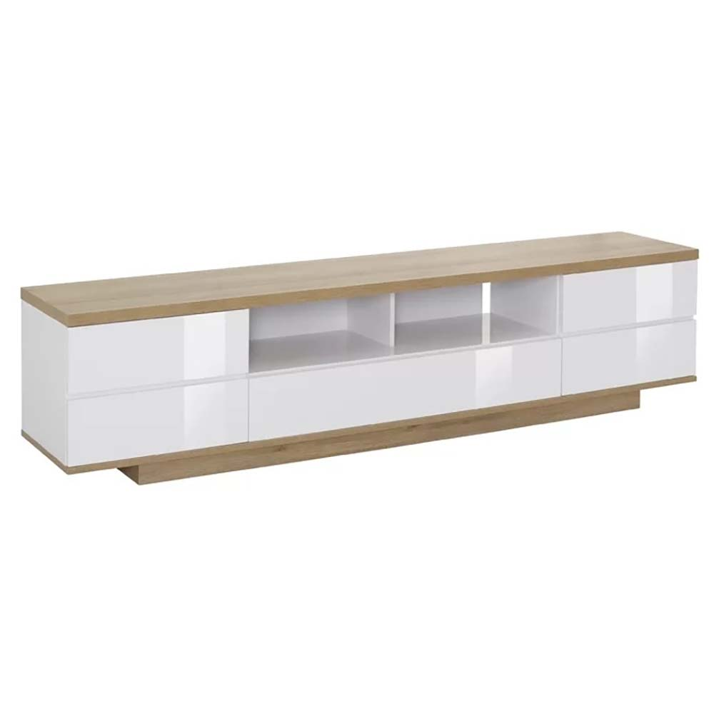 Móveis de Sala de Estar Moderna, Aspirador, Madeira, LED, Suporte para TV Branco