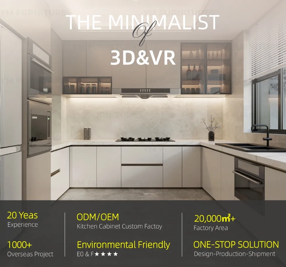 Estrutura e detalhes do armário de cozinha modular
