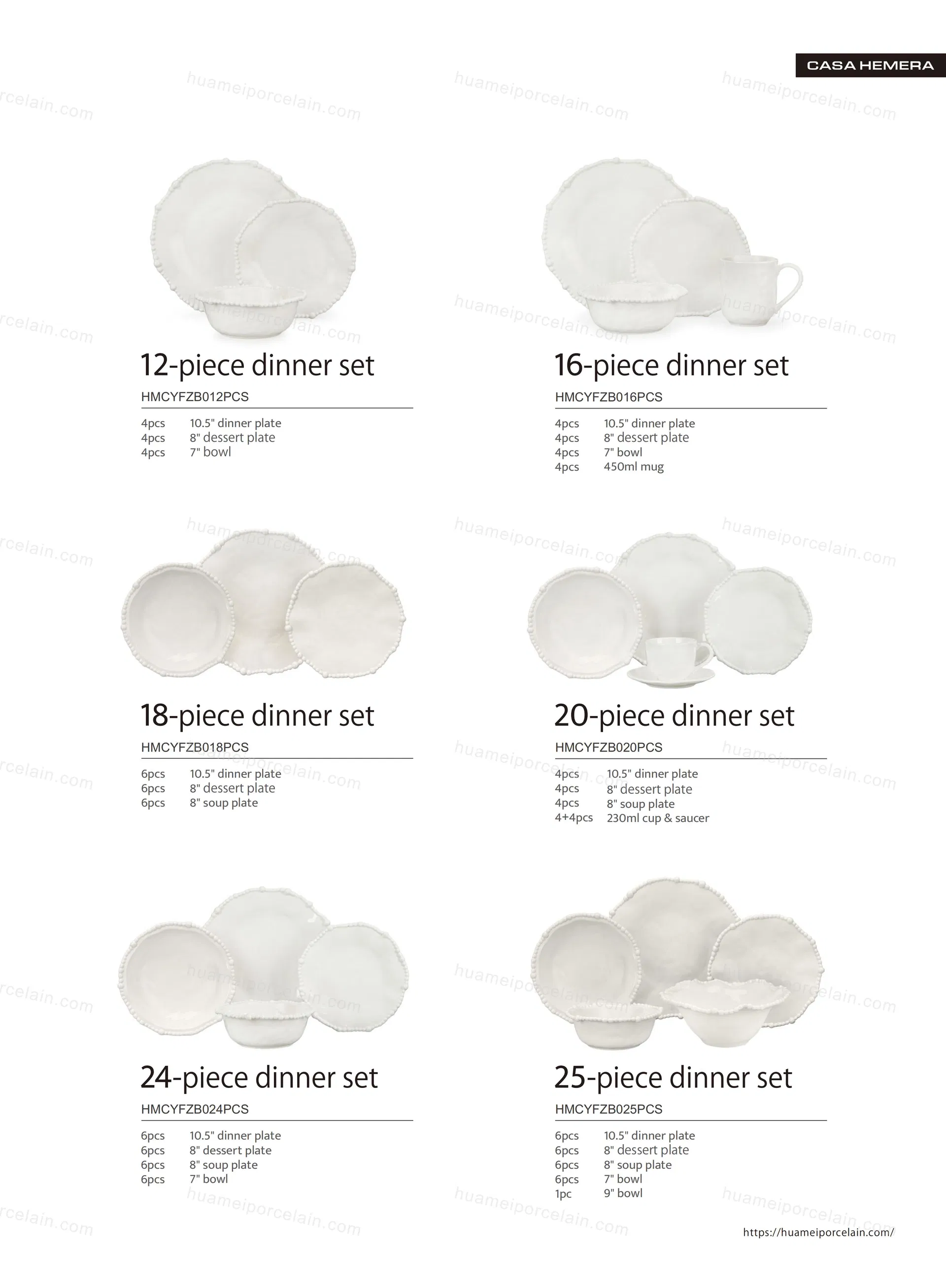 Pratos e Tigelas de Porcelana em Forma Orgânica