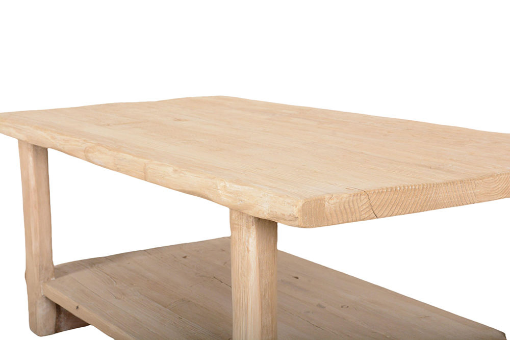 Mesa de Café Lounge de Madeira de Pinheiro Sólido Vintage Rústica para Casa