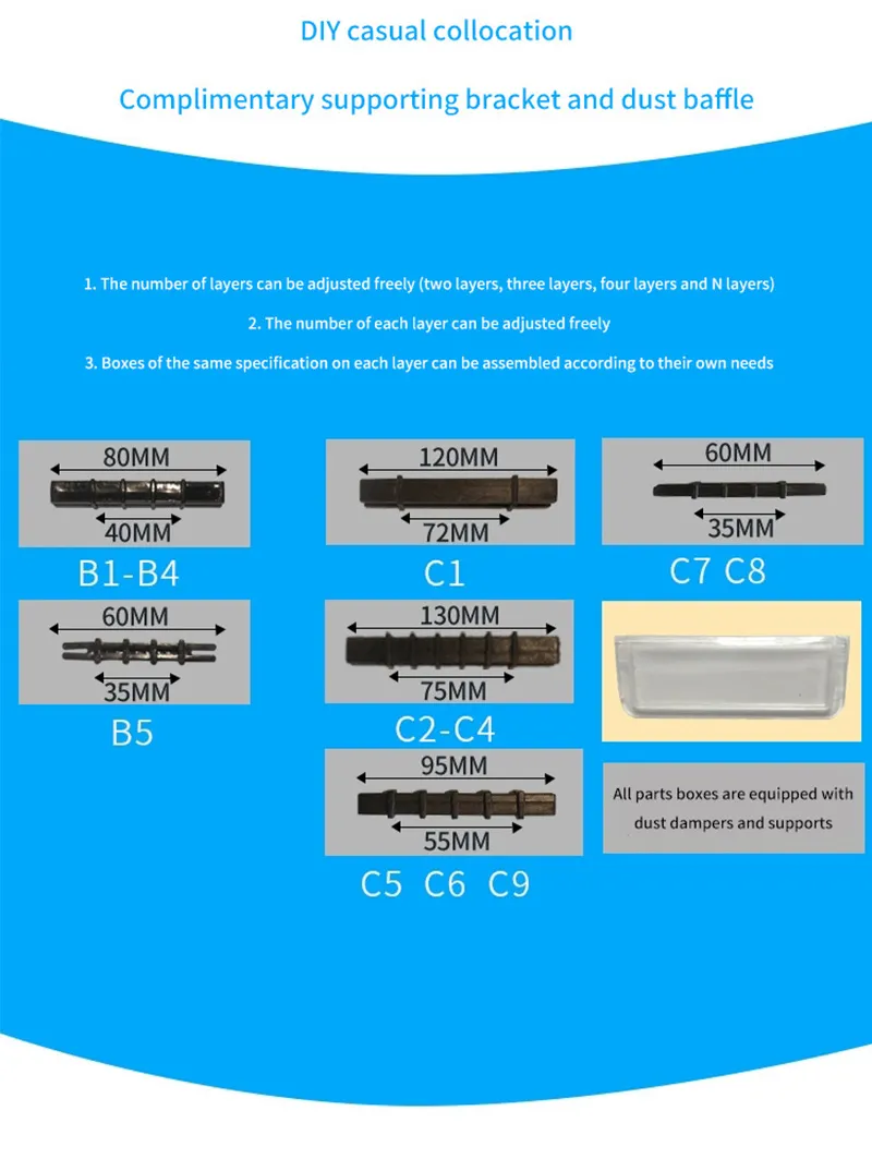 Bin de Armazenamento Industrial para Peças de Hardware