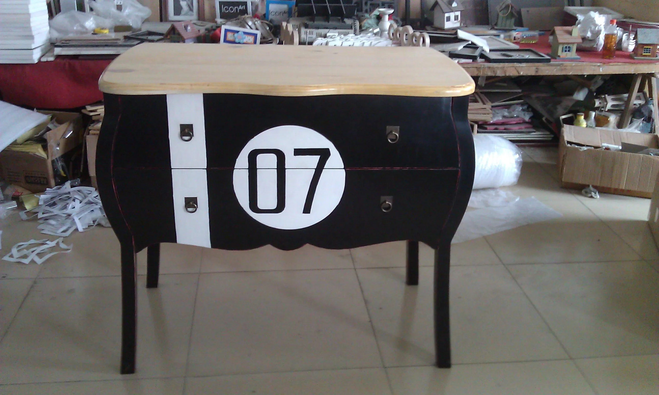 Móvel de Entrada Mesa Console de Madeira Personalizada com 2 Gavetas para Interior