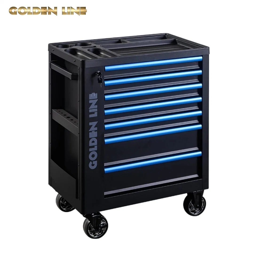 Gabinete de Ferramentas Clássico em Metal com Rodas Goldenline 7 para Armazenamento