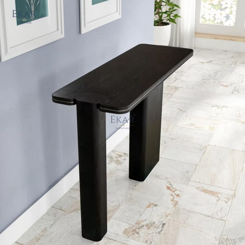 Mesa Console de Madeira Sólida Ekar Lumina Mobiliário de Luxo Moderno para Entrada Contemporânea em Lares, Hall de Entrada, Vilas