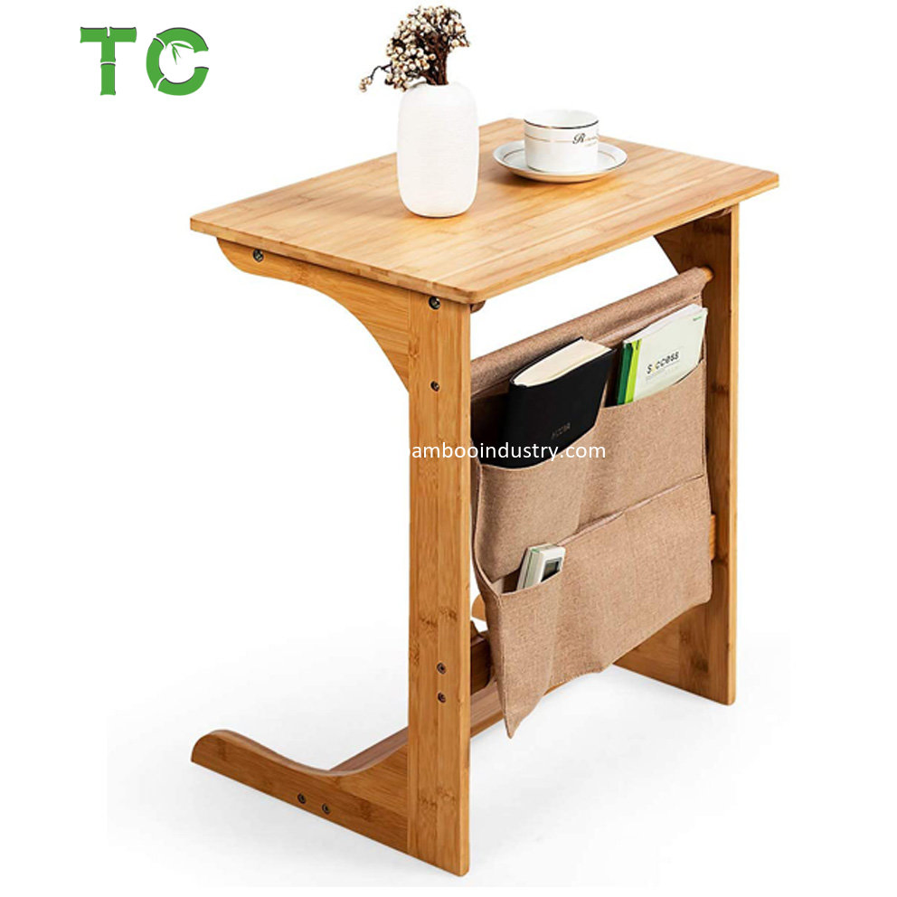Mesa Lateral de Bambu Mesa de Café Mesa de Cabeceira Mesa de Sofá Mesa Pequena Mesa de Canto de Madeira