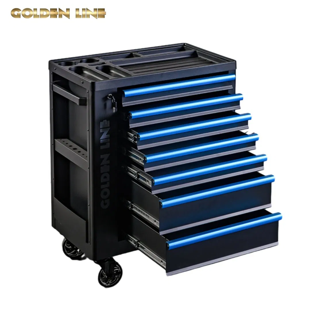 Gabinete de Ferramentas Clássico em Metal com Rodas Goldenline 7 para Armazenamento