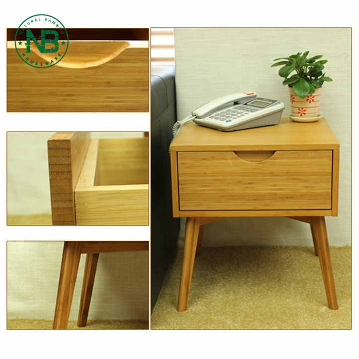 Mesa de cabeceira moderna feita de bambu para o lar e o quarto