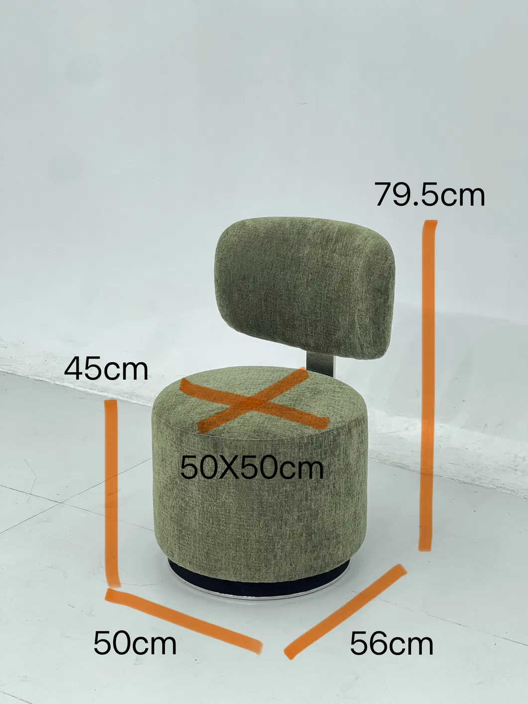 Banqueta de Tecido Moderna Rotativa 10
