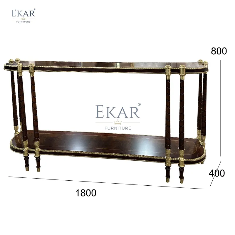 Mesa Console Clássica de Madeira Sólida para Entrada e Armazenamento na Sala de Estar
