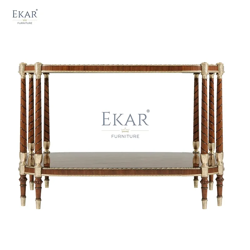 Mesa Console Clássica de Madeira Sólida para Entrada e Armazenamento na Sala de Estar