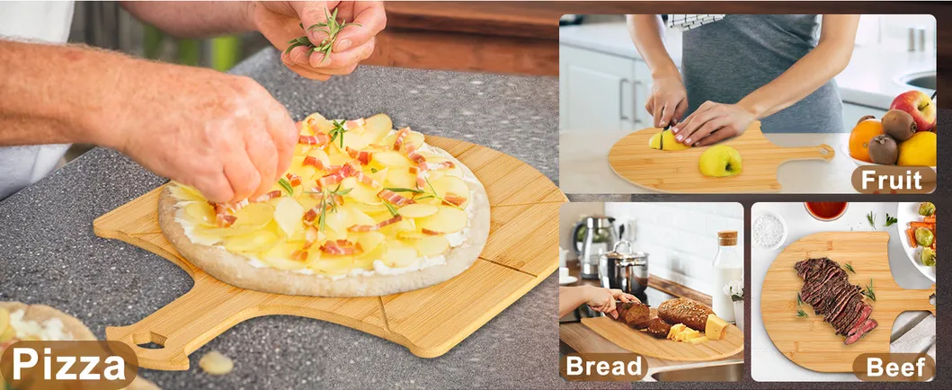 Bandeja de Jantar em Forma de Pizza de Madeira