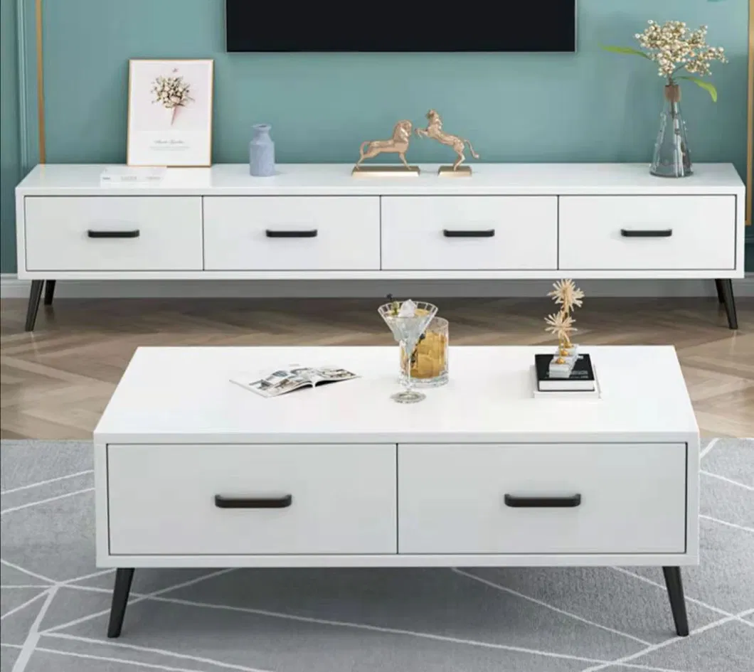 Armário de armazenamento de madeira MDF simples de estilo moderno para sala de estar