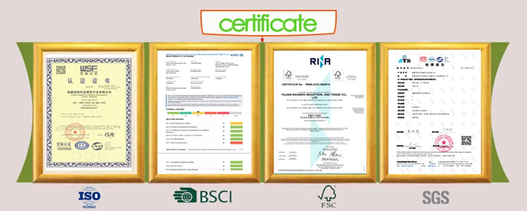 Certificados de Qualidade FSC e BSCI