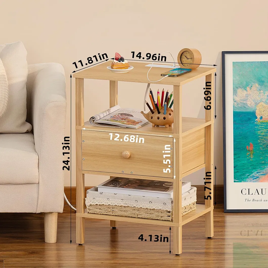 Mesa de Cabeceira de Bambu para Uso Doméstico