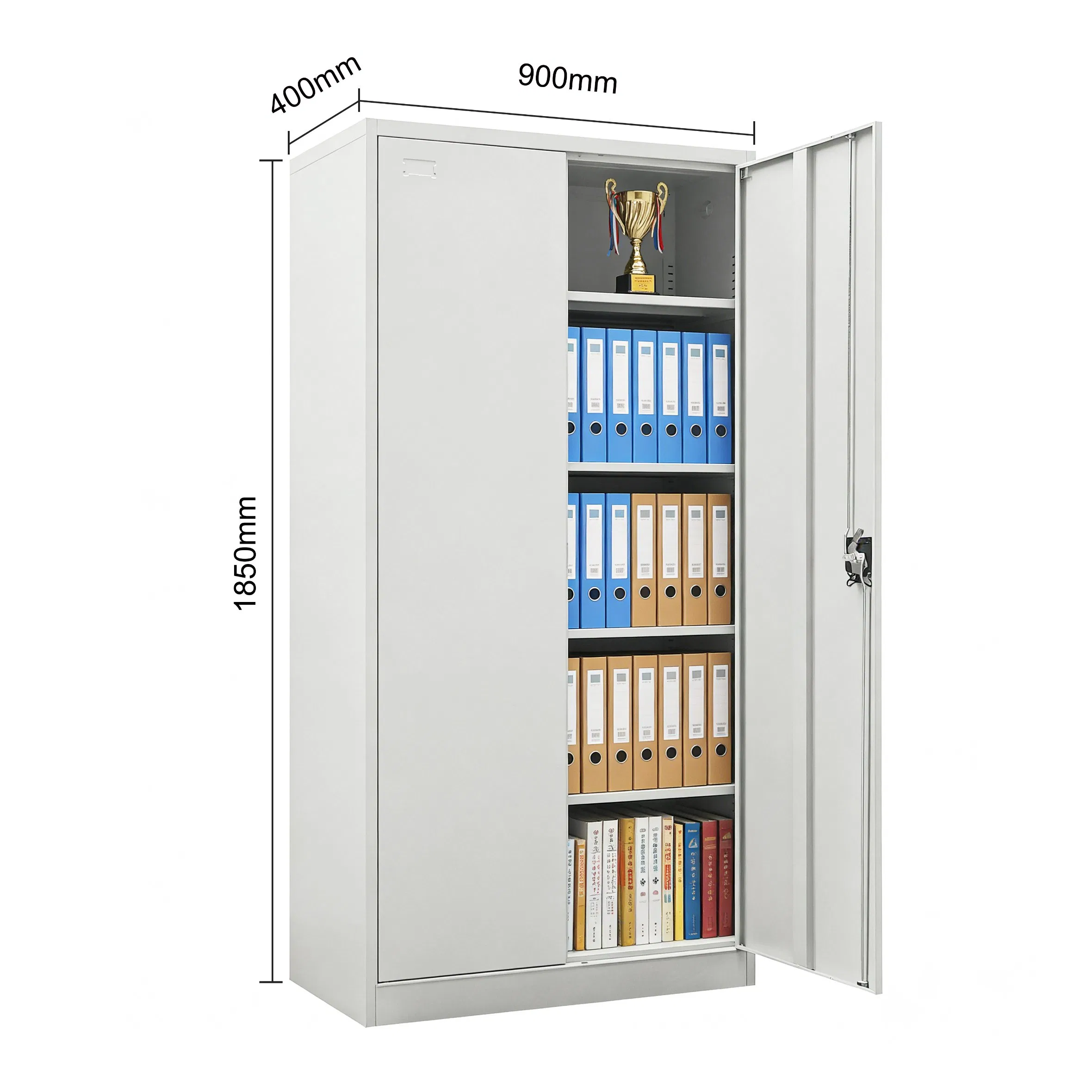 2-Door Armário de Metal para Armazenamento de Garagem, Gabinete de Arquivo para Escritório, Móvel de Aço para Documentos