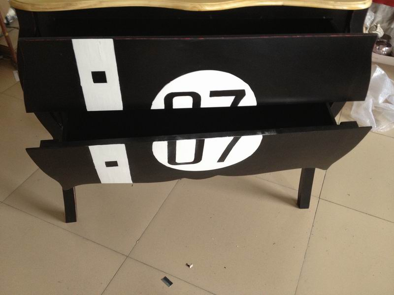 Móvel de Entrada Mesa Console de Madeira Personalizada com 2 Gavetas para Interior