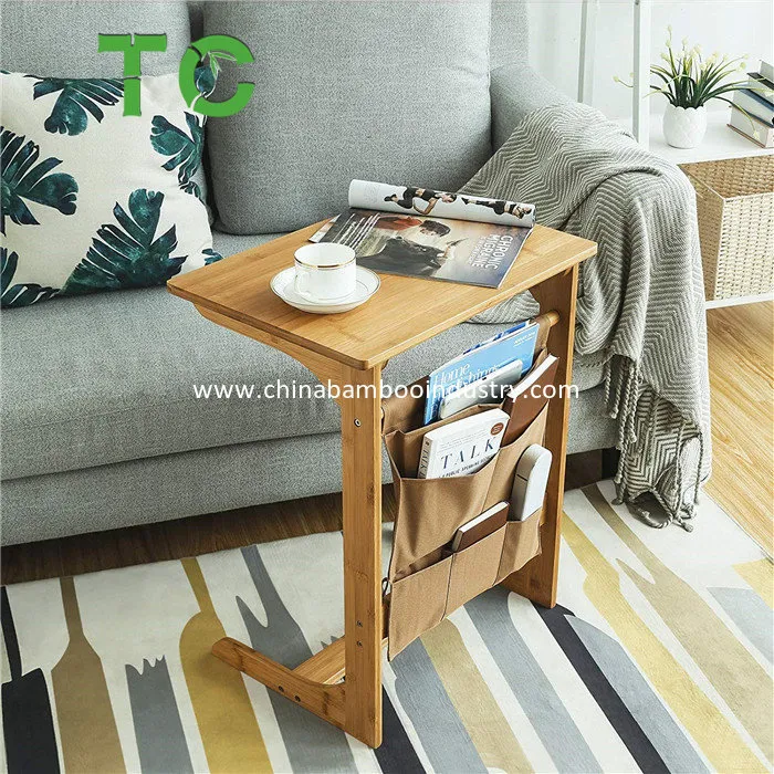 Mesa Lateral de Bambu Mesa de Café Mesa de Cabeceira Mesa de Sofá Mesa Pequena Mesa de Canto de Madeira