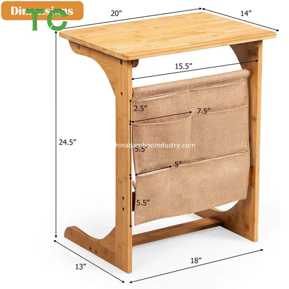 Mesa Lateral de Bambu Mesa de Café Mesa de Cabeceira Mesa de Sofá Mesa Pequena Mesa de Canto de Madeira