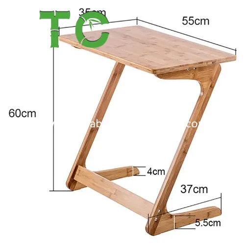Mesa Lateral de Bambu em Forma de C