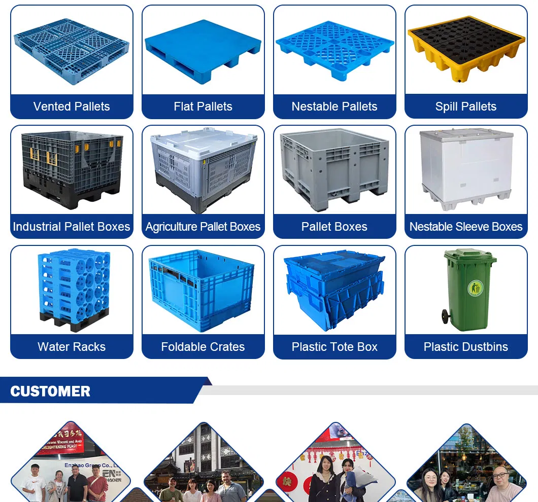 Produção de caixas de paletes de plástico