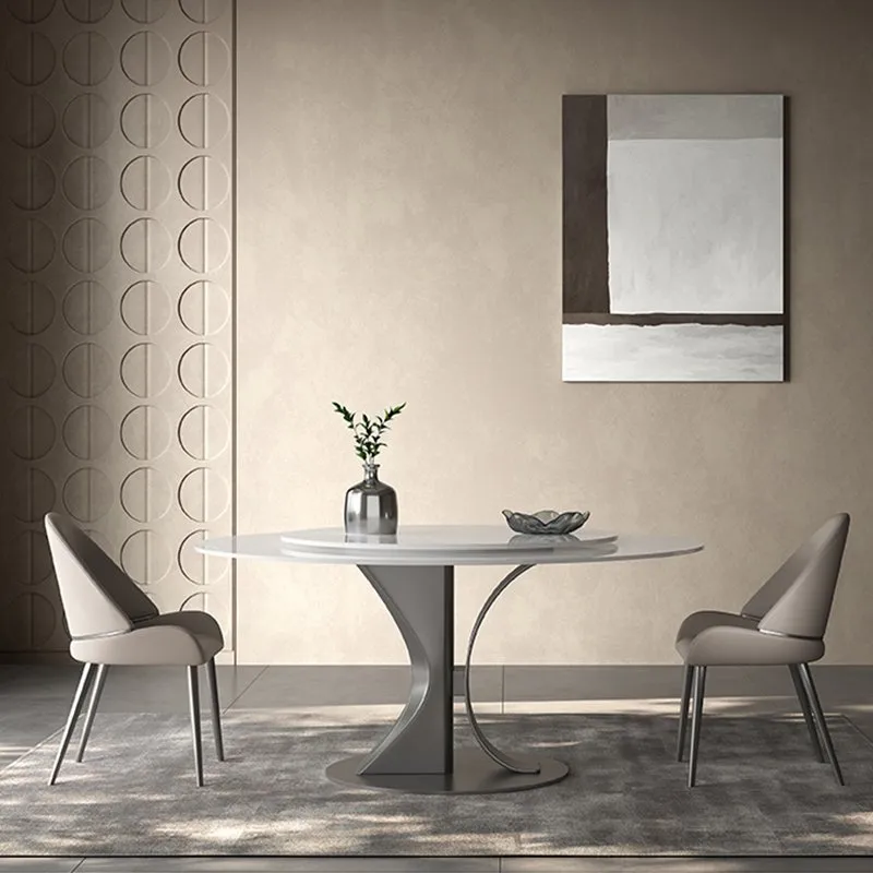Mesa de café e chá em madeira com design moderno de forma de seixo, três camadas rotativas, móvel de sala de estar rotativo de luxo