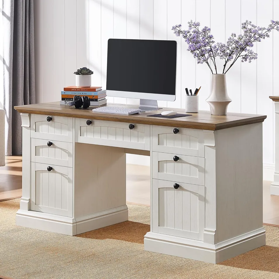 Mesa de Consola de Madeira Sólida Estilo Escandinavo / Mesa de Entrada com Pernas Cônicas