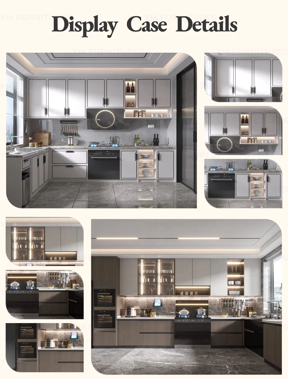 Visualização do design interno do armário de cozinha