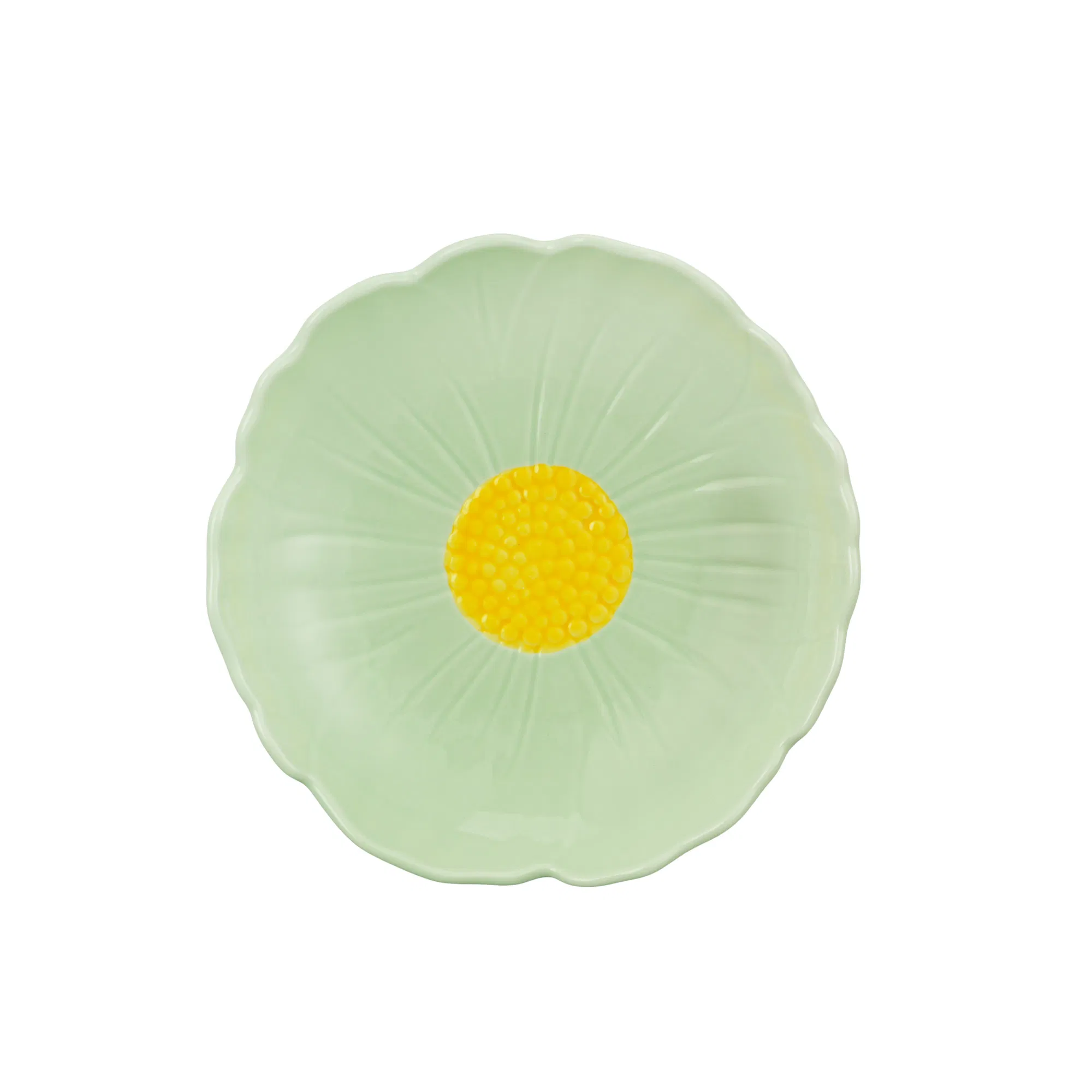 Conjunto de Louça de Cerâmica Luxuosa 20PCS Pratos de Porcelana em Forma de Flor com Xícara e Pires Verde Sálvia 3D Louça de Verão