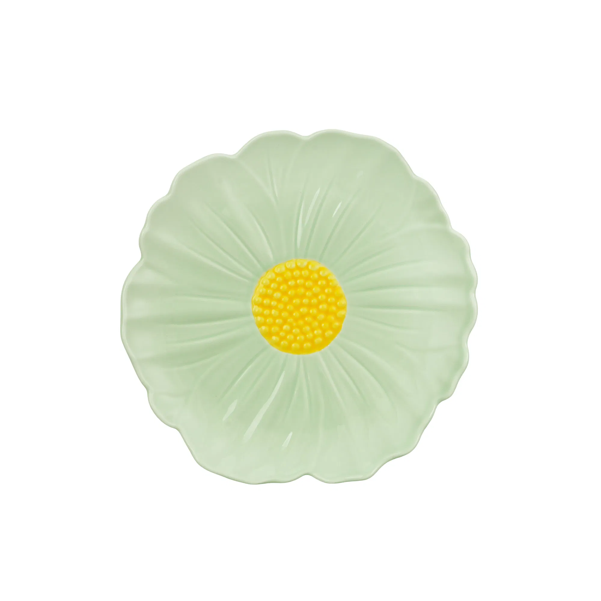 Conjunto de Louça de Cerâmica Luxuosa 20PCS Pratos de Porcelana em Forma de Flor com Xícara e Pires Verde Sálvia 3D Louça de Verão