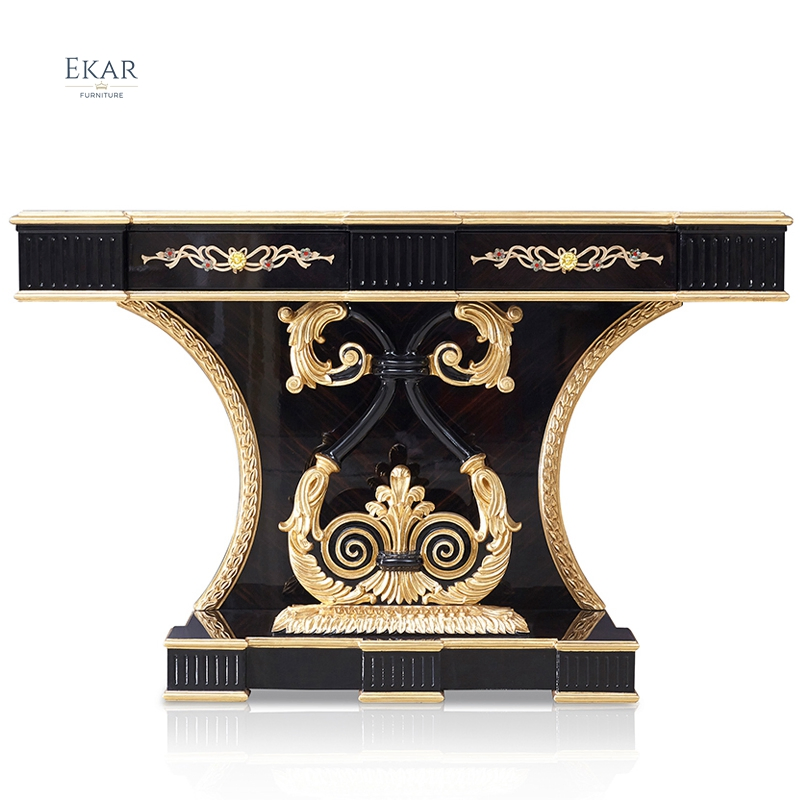 Mesa de Console de Madeira Clássica com Gavetas para Hall de Entrada ou Sala de Estar