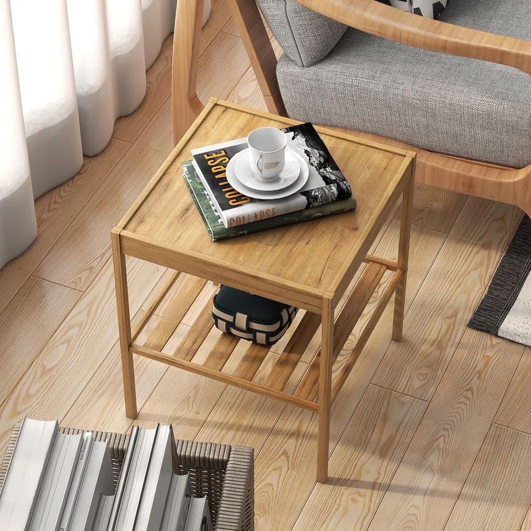 Mesa de Cabeceira de Bambu para Quarto, Sala de Estar, Mesa de Cabeceira de Bambu