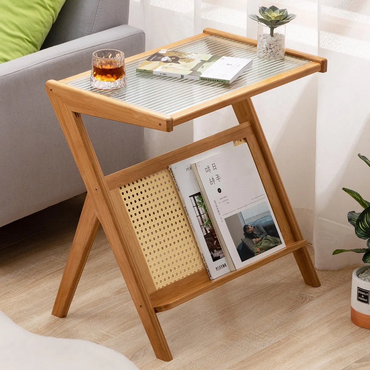 Sofá de Sala de Estar, Mesa Lateral, Mesa de Cabeceira, Armário Lateral Minimalista