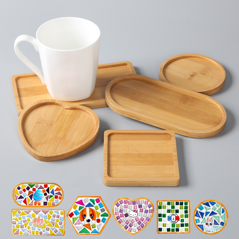 Jogo de Copos de Bambu/Prato de Chá de Madeira de Bambu/Bandeja de Madeira de Bambu de Múltiplas Especificações Bandeja Zero de Bambu de Madeira Prato de Jantar de Madeira de Bambu