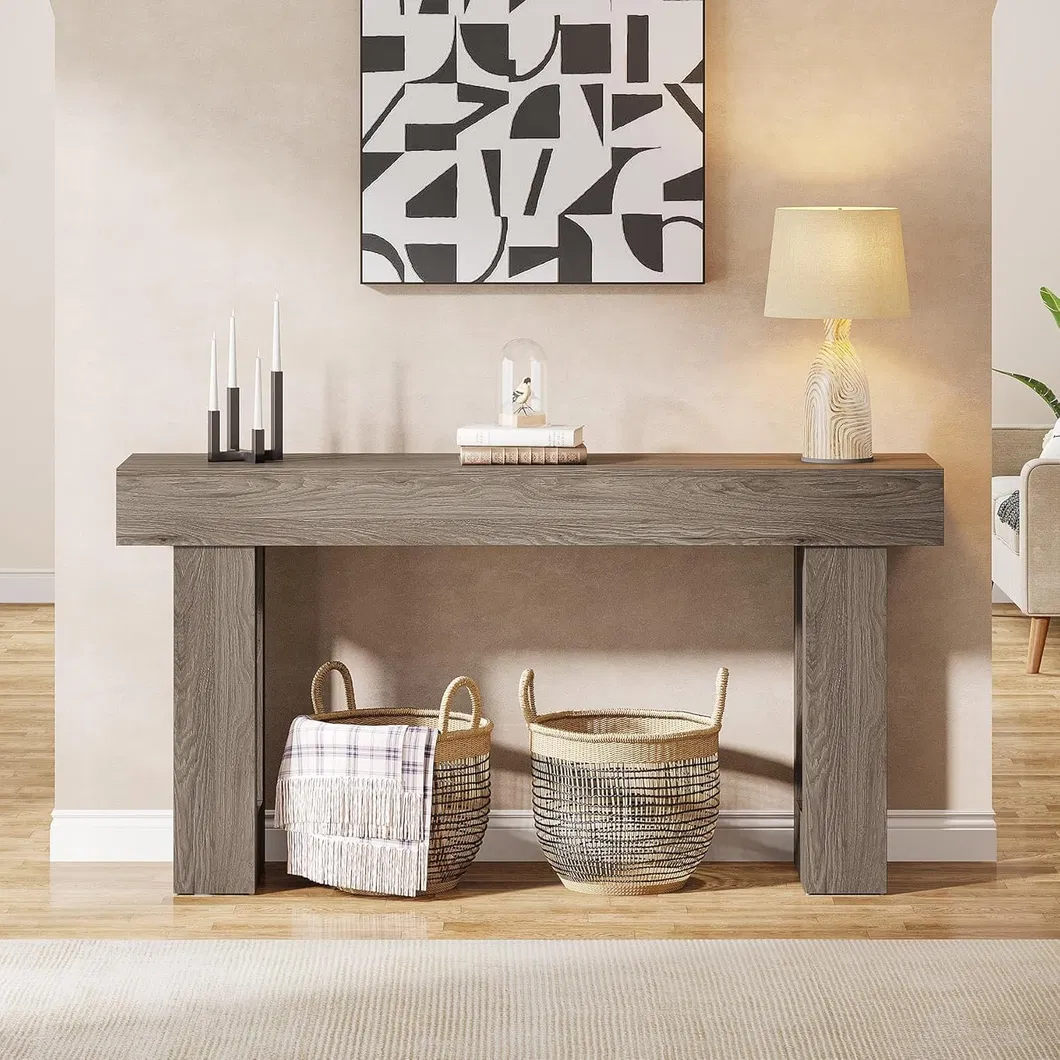 Mesa Console Longa (Cinza) 7