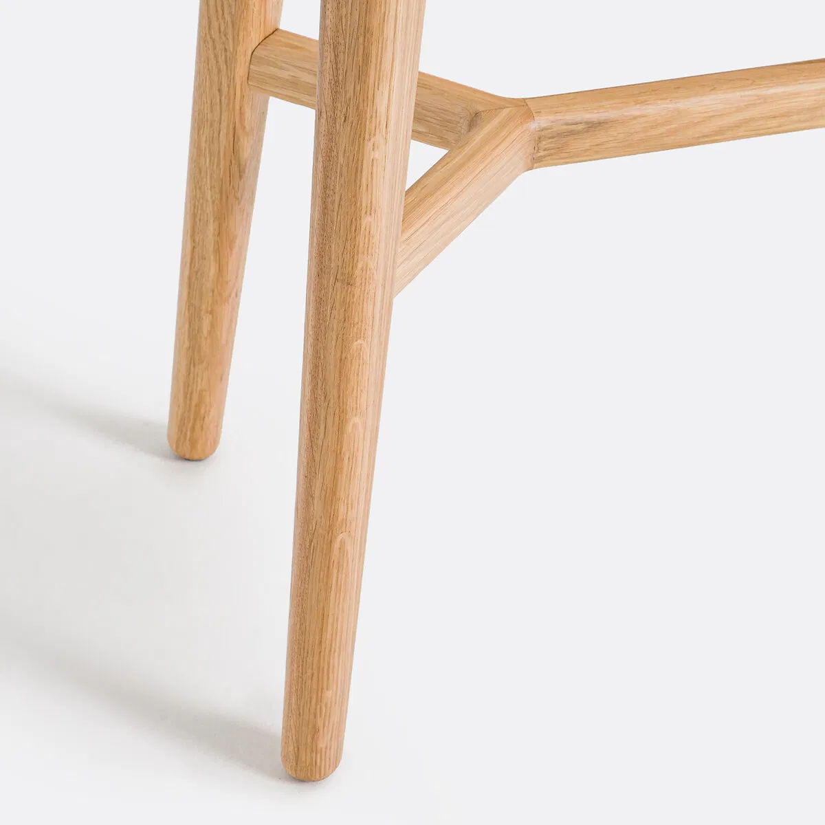 Mesa Console de Madeira Sólida de Estilo Mid-Century com Base de Travessa para Hall de Entrada