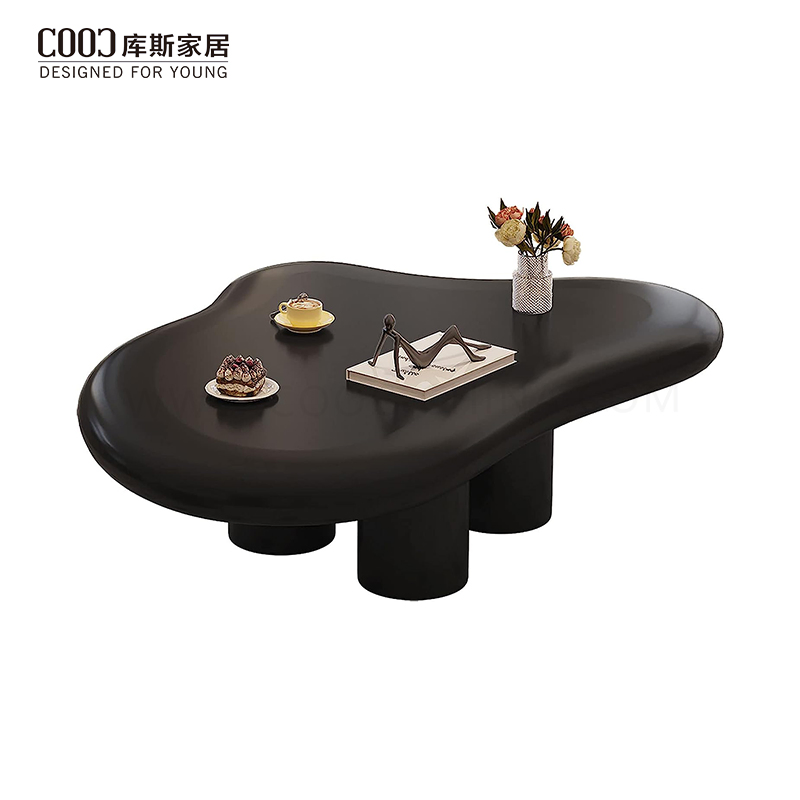 Mesa de Café Moderna em Madeira Preta para o Centro da Casa, Mesa de Chá para a Sala de Estar
